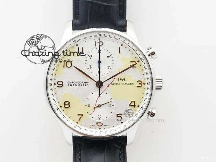 MIROTIME 0107 Thermal Portuguese Real PR Real Annual Calendar IW503501 RG ZF 1:1 Best Edition White Dial on Black Leather Strap A 7150